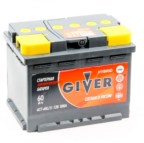 Аккумуляторы GIVER GIVER HYBRID 60R купить 8 906 062 07 78